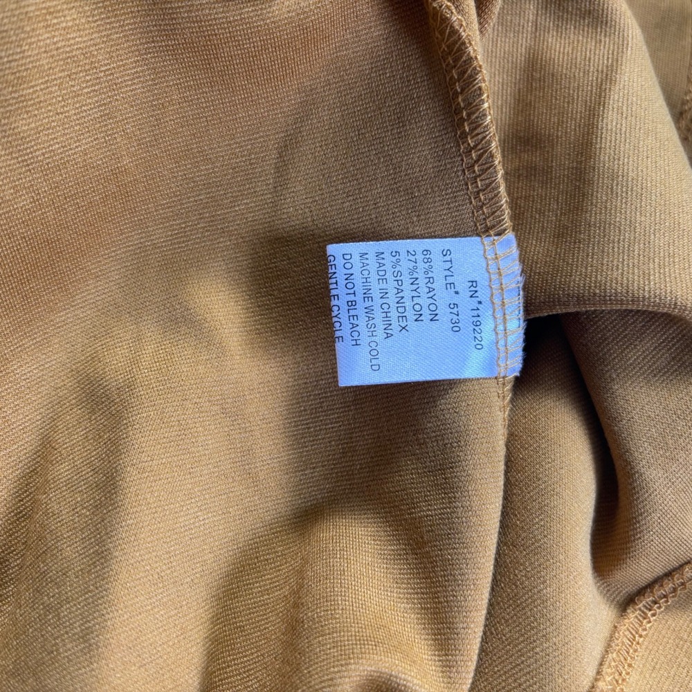 Ashley Blue‎ XL Mustard Knit Pencil Skirt Copper Button Detail Career Casual - Picture 7 of 9